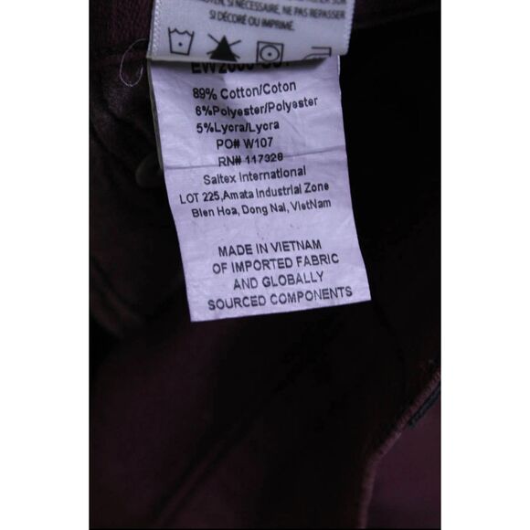 Edwin Womens Pixie 9" Mid Rise Skinny Ankle Jeans Pants Wine Red Size 26 - Picture 6 of 6